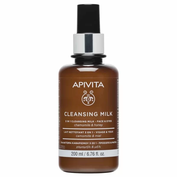 Apivita Cleansing Milk 3 in 1 Face & Eye With Chamomile & Honey