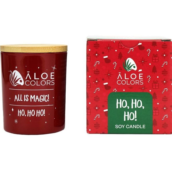 Aloe Colors Ho Ho Ho Scented Soy Candle Αρωματικό Κερί με Άρωμα Μελομακάρονο