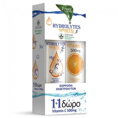Power Of Nature Hydrolytes Sports with Stevia 20 eff.tabs & Vitamin C 500mg με Γεύση Πορτοκάλι