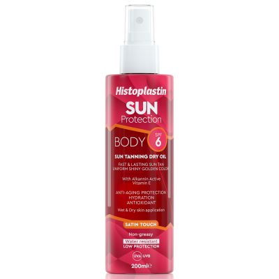 Histoplastin Sun Protection Body Dry Tanning Oil SPF6 Αντηλιακό Λάδι για το Σώμα σε Spray