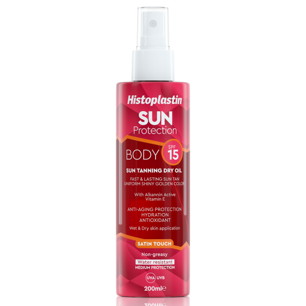 Histoplastin Sun Protection Body Dry Tanning Oil SPF15 Αντηλιακό Λάδι για το Σώμα σε Spray