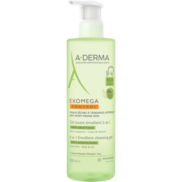 A-Derma Exomega Control 2in1 Anti-Scratching Emolient Cleansing Gel