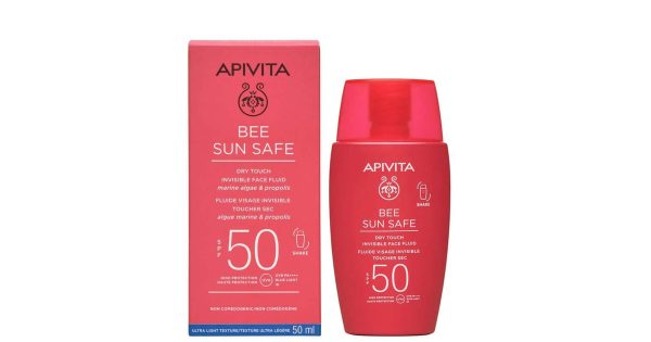 Apivita Bee Sun Safe Dry Touch Invisible Face Fluid Spf50 with Marine Algae & Propolis 50ml
