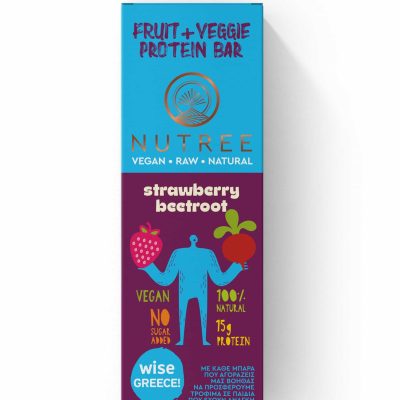 Nutree Raw Energy Bar Strawberry Beetroot Μπάρα Eνέργειας με Φράουλα & Παντζάρι