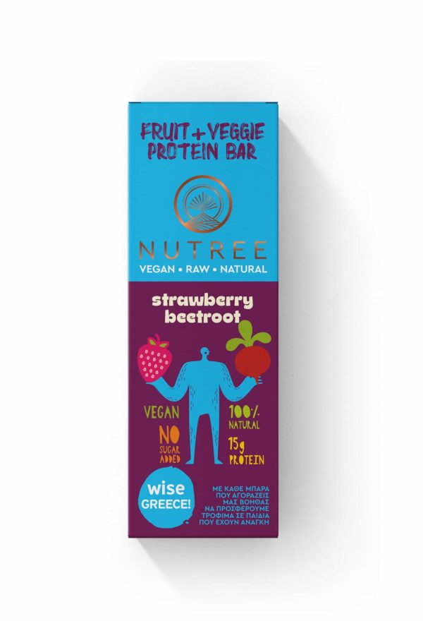 Nutree Raw Energy Bar Strawberry Beetroot Μπάρα Eνέργειας με Φράουλα & Παντζάρι