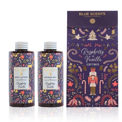 Blue Scents Raspberry & Vanilla Gift Box Body Lotion 300ml & Shower Gel 300ml