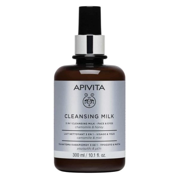 Apivita Cleansing Milk 3-1 Cleansing Milk Face & Eyes Γαλάκτωμα Πρόσωπου Ματιών
