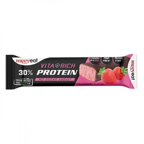 Mooveat Vita Rich Protein Bar Strawberry με 30% Πρωτεΐνη & Γεύση Φράουλα