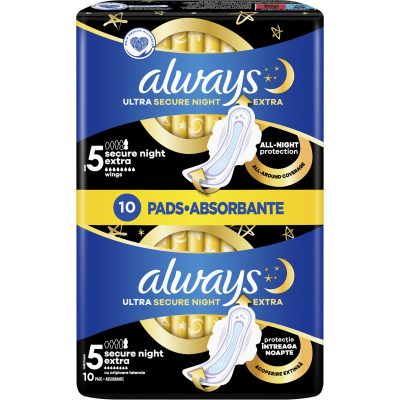 Always Ultra Secure Night Extra Pads Size 5