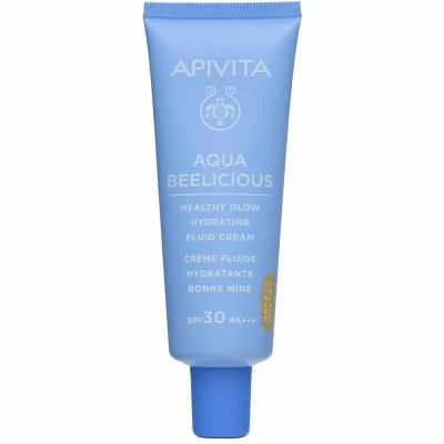 Apivita Aqua Beelicious Healthy Glow Hydrating Face Fluid Cream Spf30 Tinted