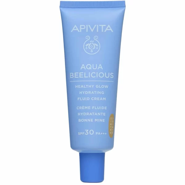 Apivita Aqua Beelicious Healthy Glow Hydrating Face Fluid Cream Spf30 Tinted