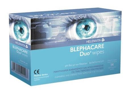 Helenvita Blephacare Duo Wipes Μαντηλάκια Καθαρισμού Ματιών